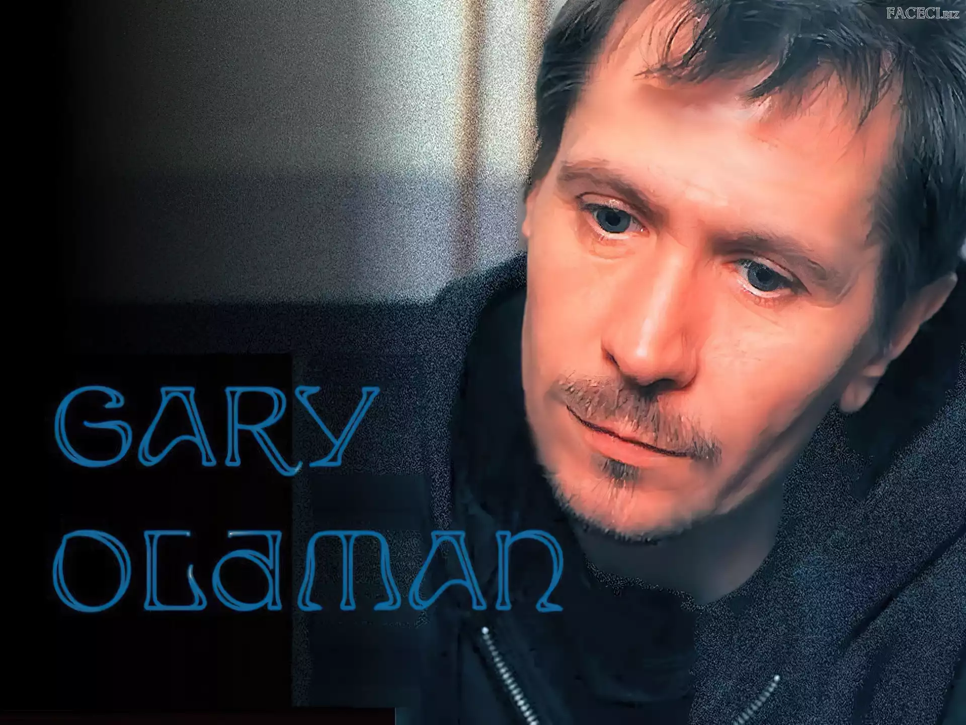 wąsy, Gary Oldman, niebieskie oczy
